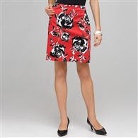 Rose Floral Skirt x0018, Cardinal Red Multi, medium