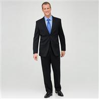 Black Flat Front Wool Suit x0024, Black, medium
