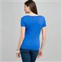 Scoop Neck Tee With Applique x0034, Blue, small
