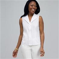 No-Iron Easy Care Sleeveless Shirt x0014, White Multi, medium