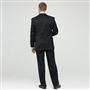 Black Single Pleat Athletic Fit Wool Suit, , small