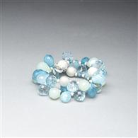 Green and Blue Stretch Bracelet x0015, Silver, medium