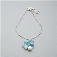 Cluster Drop Necklace x0014, Silver, medium