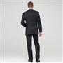 Charcoal Single Pleat Striped Wool Suit, , small