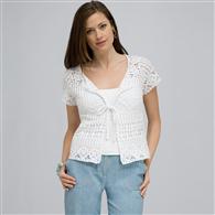 Raglan Sleeve Tie Front Cardigan. x0015, White, medium