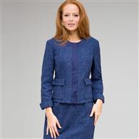 Satin Trim Jacket x0012, Cobalt Multi, medium