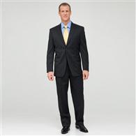 Charcoal Single Pleat Striped Wool Suit x0092, Charcoal, medium