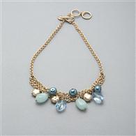 3 Strand Drop Necklace x0044, Blue, medium