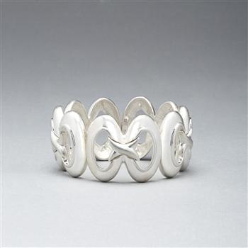 Infinity Stretch Worn Silver Bracelet, Silver, large