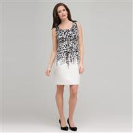 Floral Black and White Dress. x0012, White & Black, medium