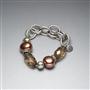 Green and Brown Beaded Frontal Collar Bracelet, , small