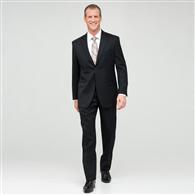 Black Single Pleat Athletic Fit Wool Suit x0035, Black, medium
