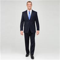 Navy Single Pleat Wool Suit x0038, Navy, medium