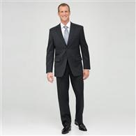 Charcoal Flat Front Athletic Fit Shadow Striped Wool Suit x0085, Charcoal, medium
