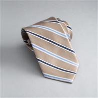 Striped Silk Tie x0012, Taupe, medium