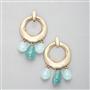 Turquoise and Gold Hoop Earring, , small