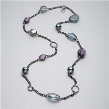 Light Hematite Necklace x0089, Hematite, large