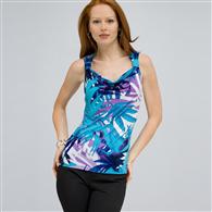 Drape Neck Tank with Knot Detail. x0016, Multi, medium