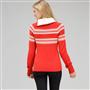 Long Sleeve Raglan Button Out Turtle Neck x0013, Fire Red Multi, small